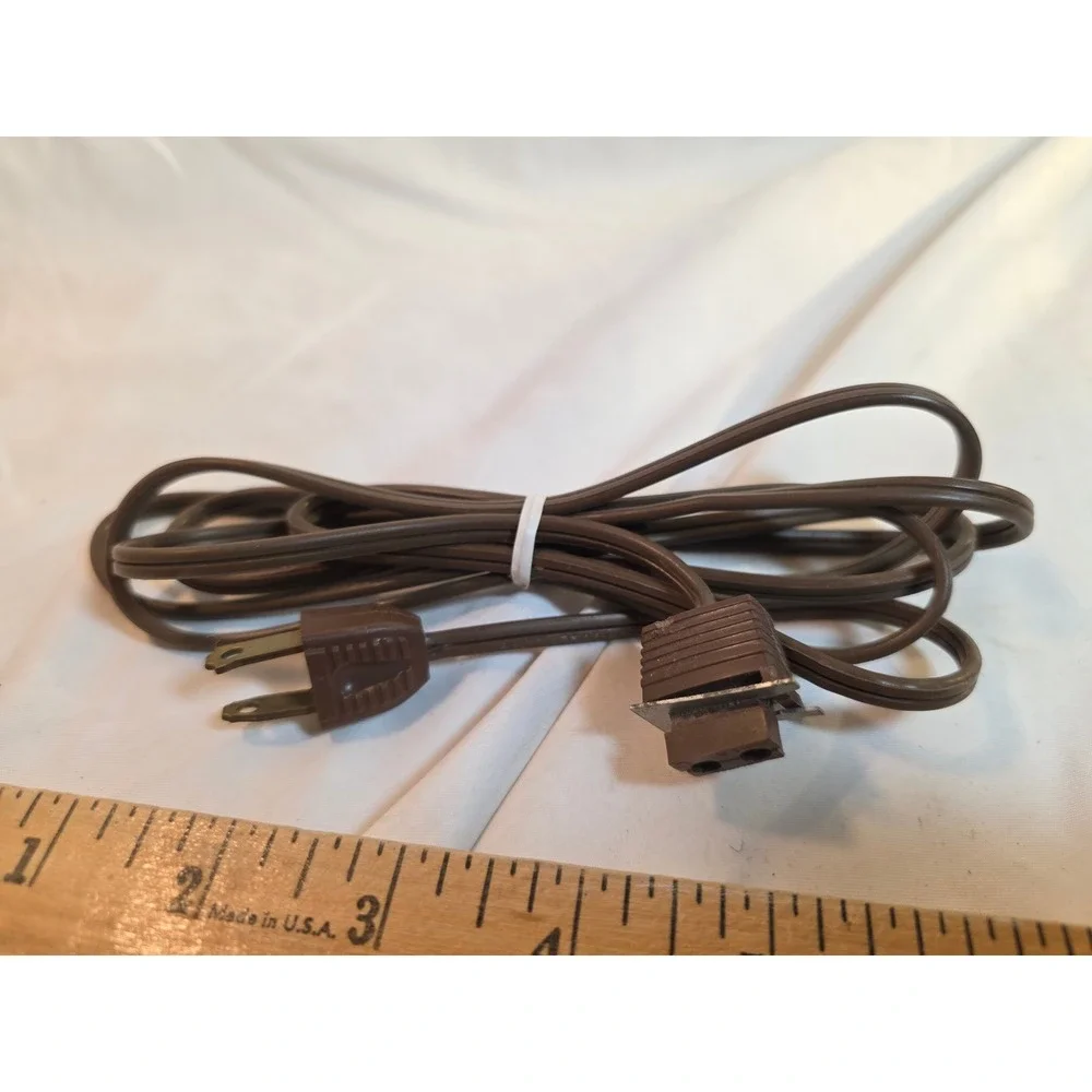 Vintage Brown 2 Pin Power Cord Small Appliance Electric Percolator Replacement